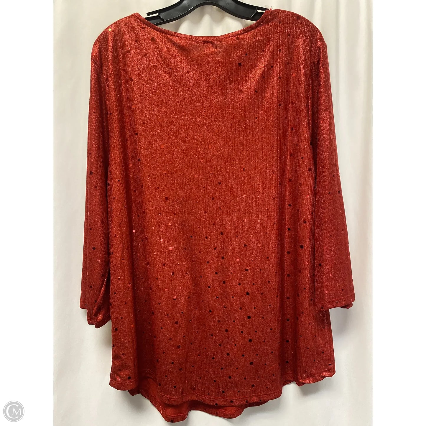 Top 3/4 Sleeve By Clothes Mentor In Red, Size: 3x