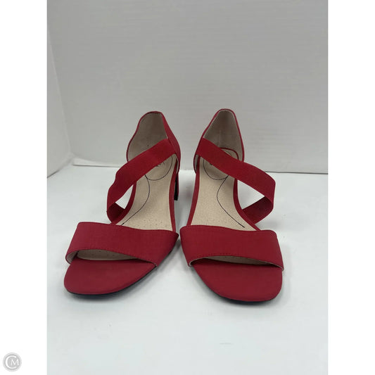 Sandals Heels Block By Life Stride In Red, Size: 10