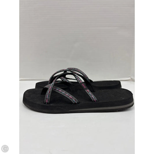 Sandals Flip Flops By Teva In Black, Size: 8.5