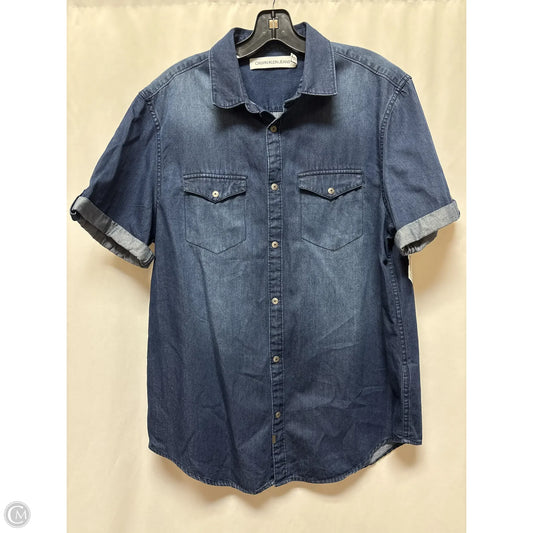 Top Short Sleeve By Calvin Klein In Blue, Size: M