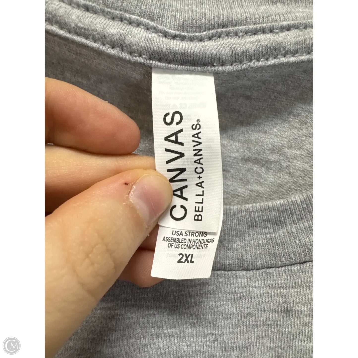 Top Short Sleeve By Bella + Canvas In Grey, Size: 2x