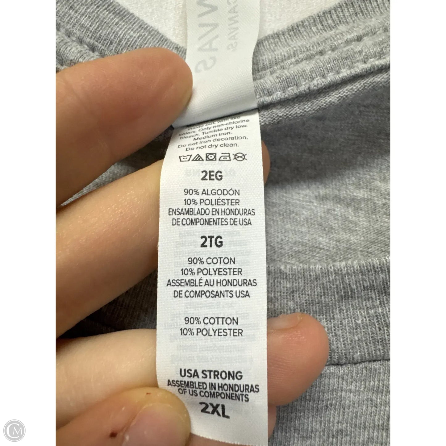 Top Short Sleeve By Bella + Canvas In Grey, Size: 2x