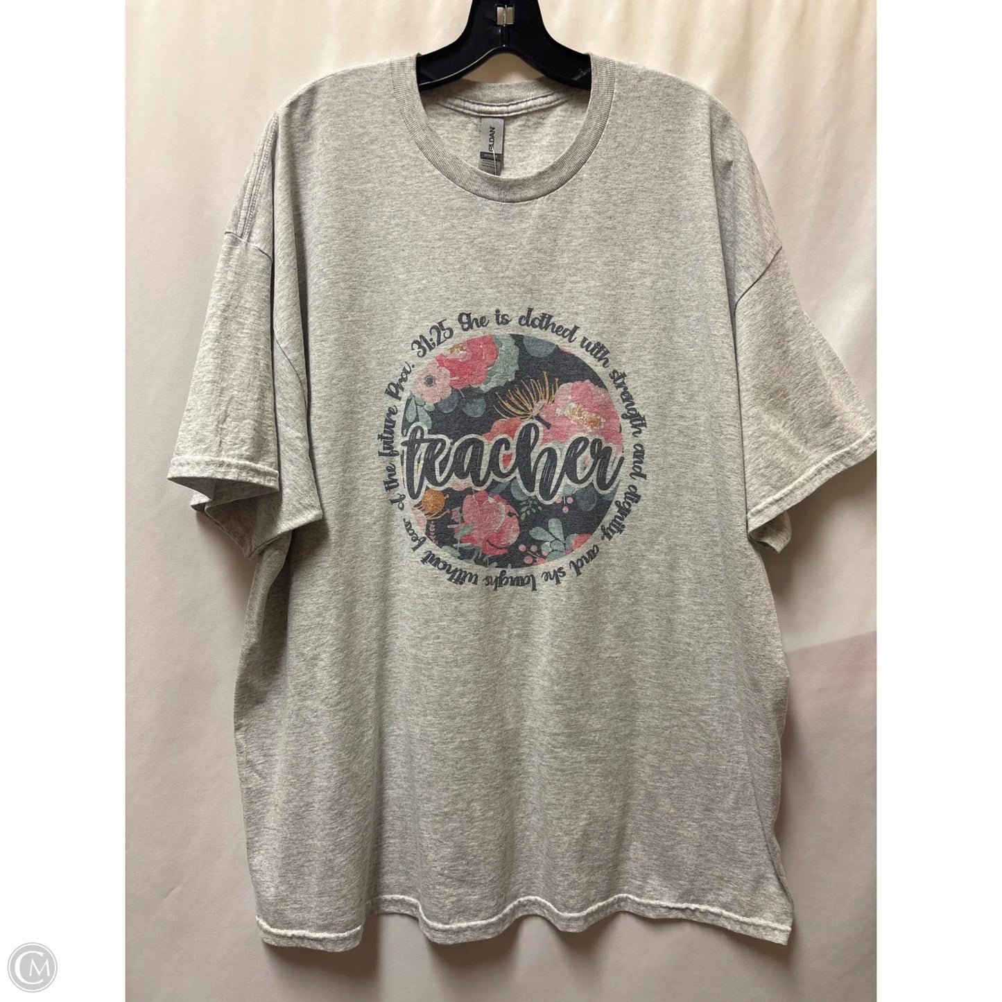 Top Short Sleeve By Gildan In Grey, Size: Xxl