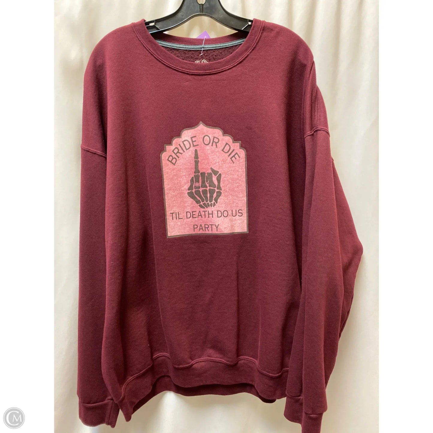 Sweater By Fruit Of The Loom In Maroon, Size: 2x