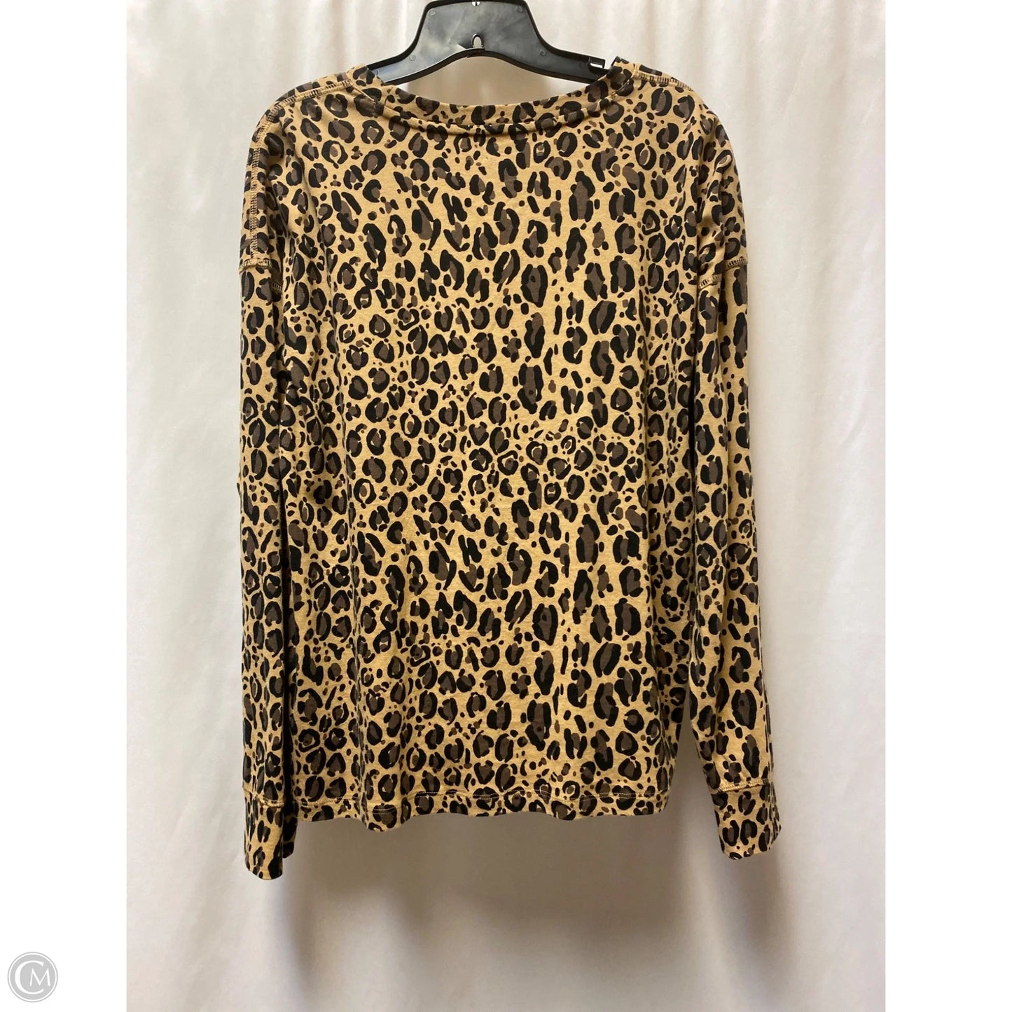 Top Long Sleeve By Dkny In Animal Print, Size: L
