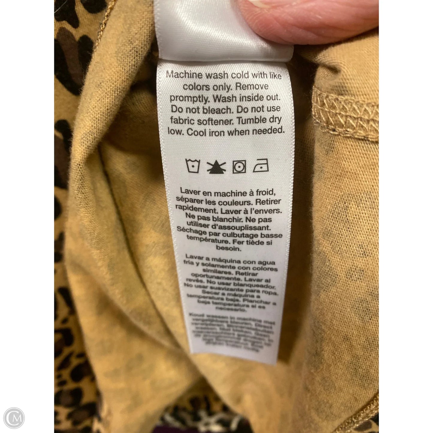 Top Long Sleeve By Dkny In Animal Print, Size: L