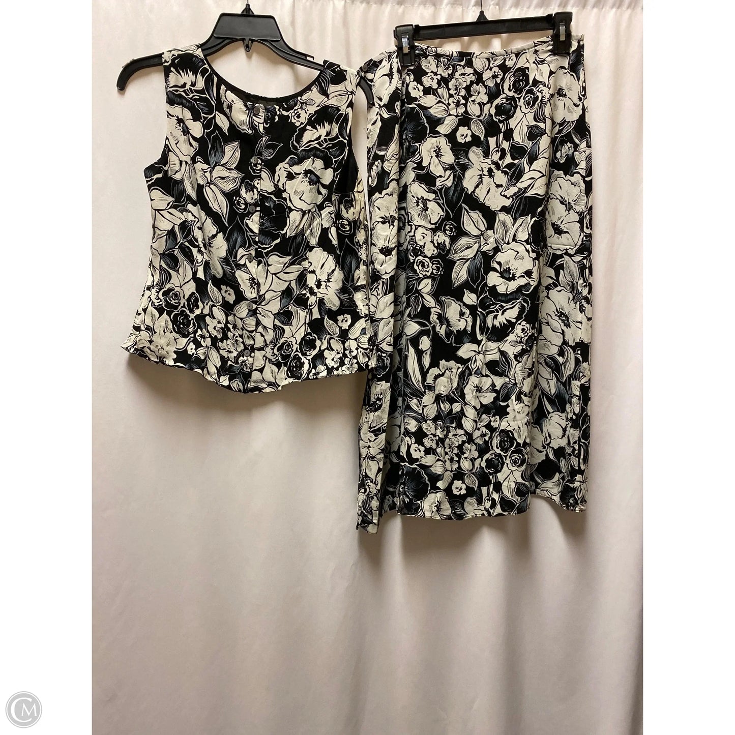 Top 2pc Sleeveless By Charter Club In Black & White, Size: 12p