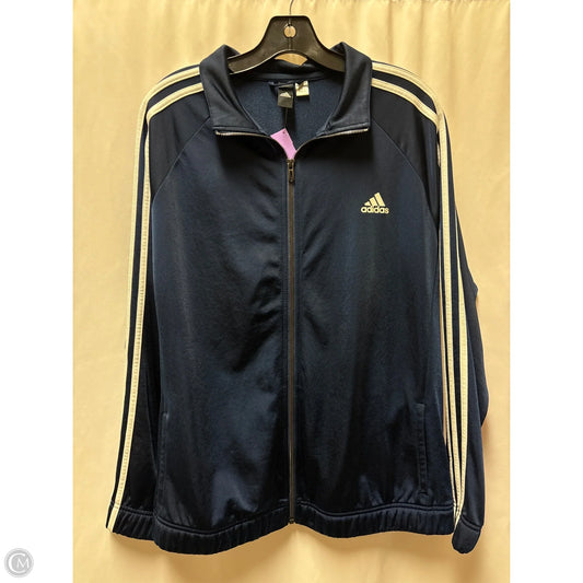 Athletic Jacket By Adidas In Navy, Size: Xl