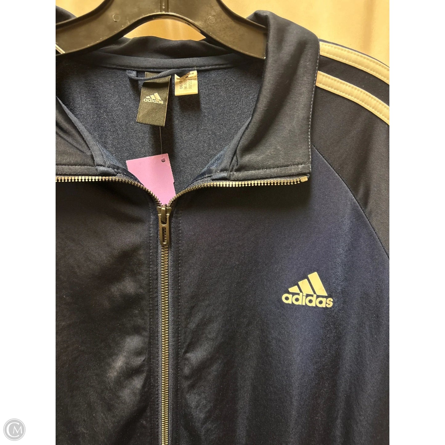 Athletic Jacket By Adidas In Navy, Size: Xl