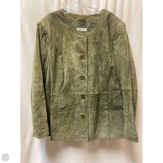 Jacket Leather By Coldwater Creek In Green, Size: 1x