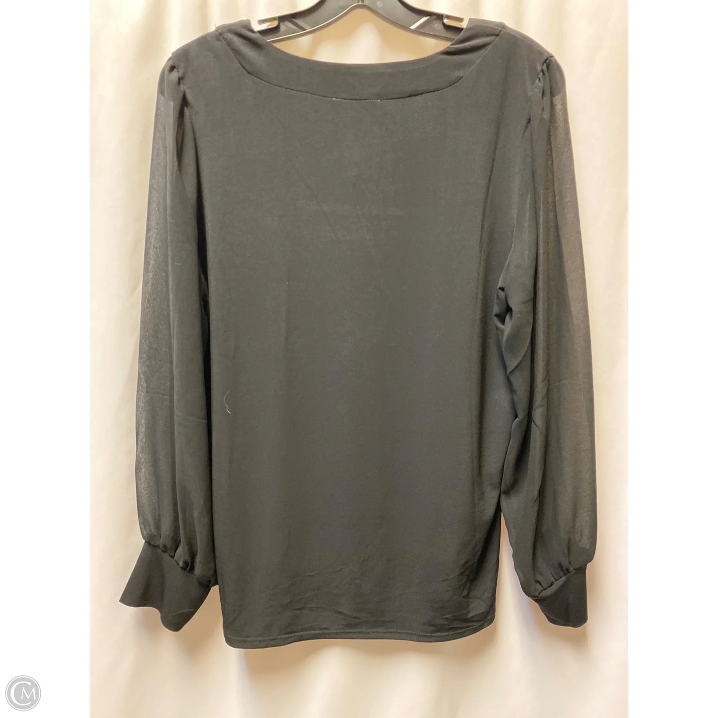 Top Long Sleeve By Calvin Klein In Black, Size: M