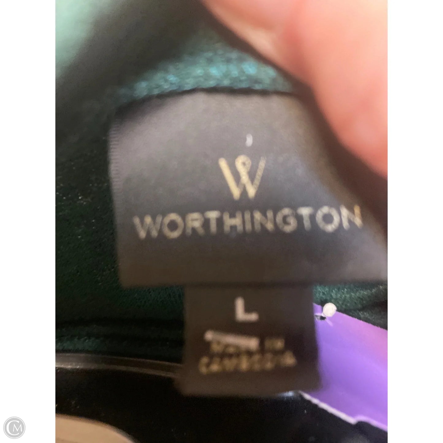 Top 3/4 Sleeve By Worthington In Green, Size: L