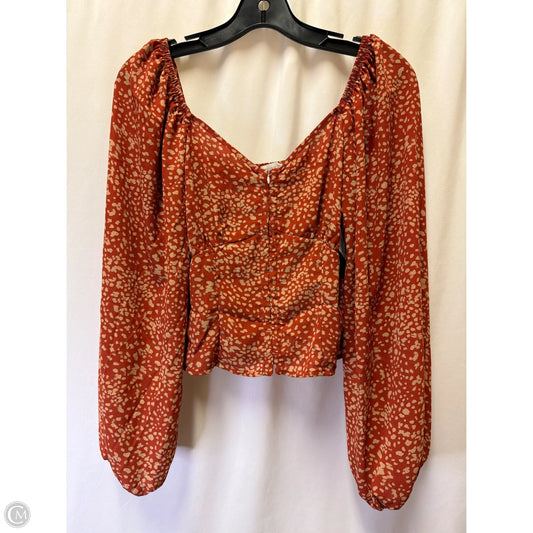 Top Long Sleeve By Sienna Sky In Orange, Size: M