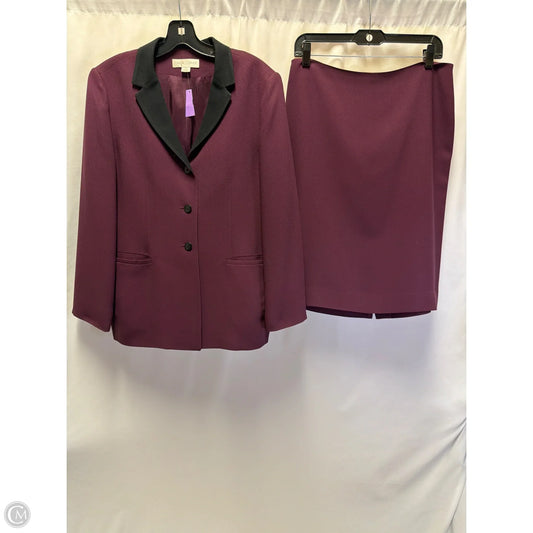 Skirt Suit 2pc By Casual Corner In Purple, Size: 12