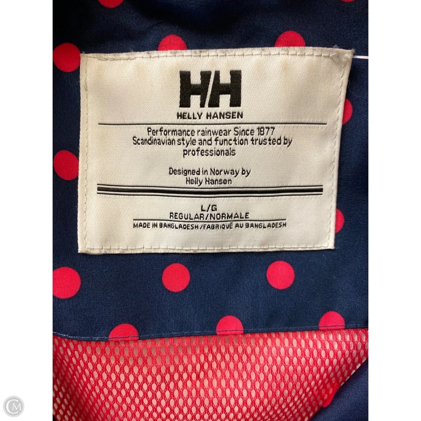 Coat Raincoat By Helly Hansen In Blue, Size: L