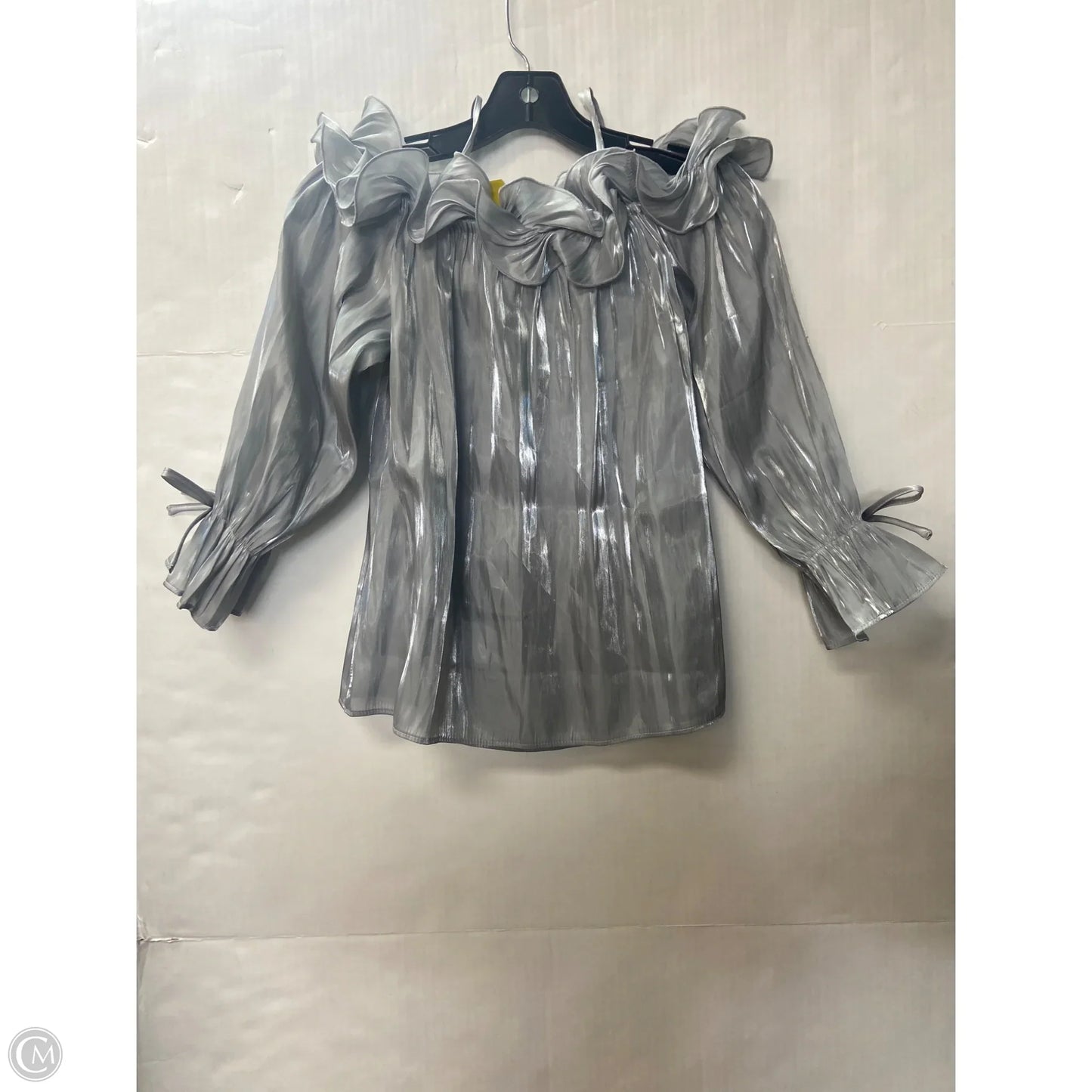 Top Long Sleeve By Cato In Silver, Size: Xs