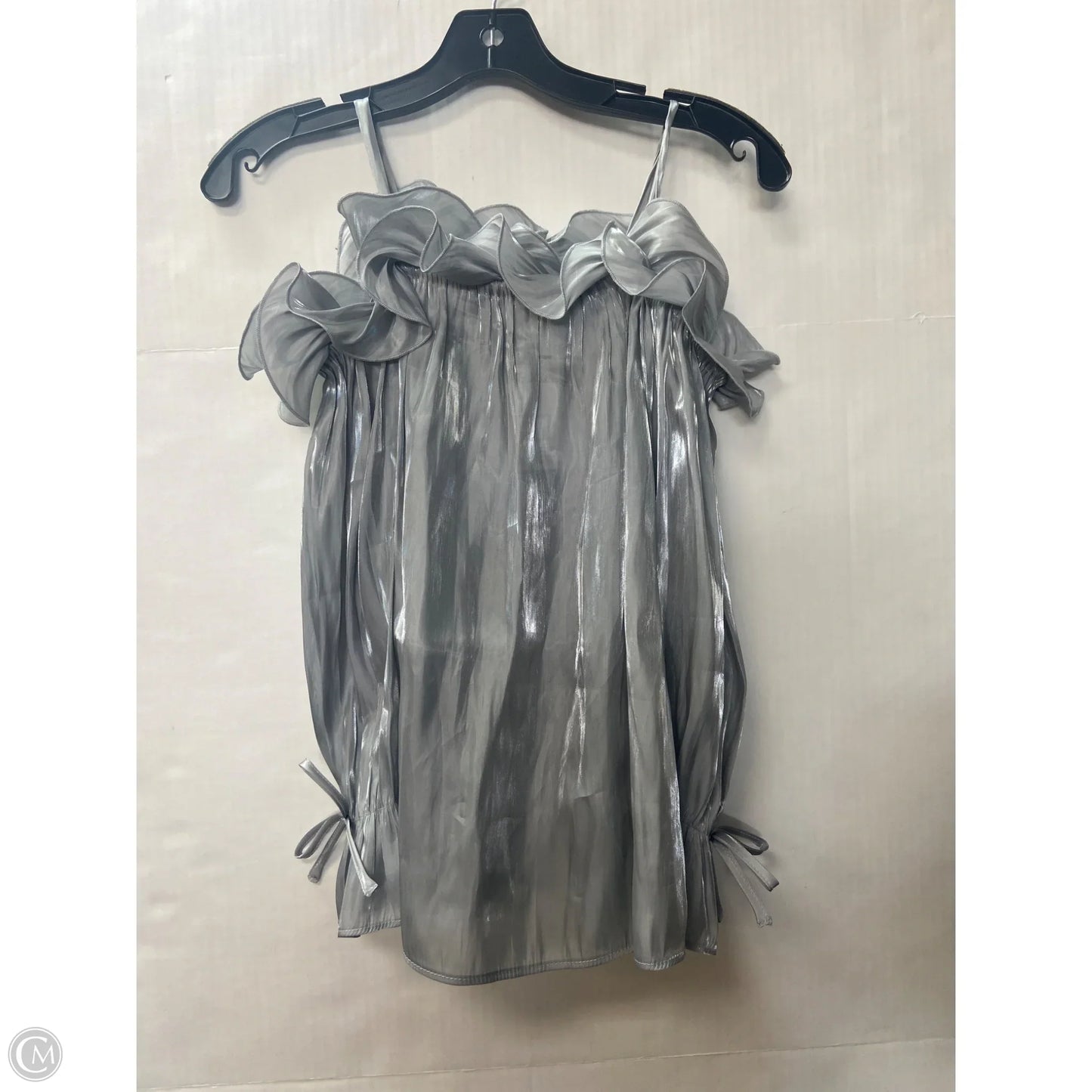 Top Long Sleeve By Cato In Silver, Size: Xs
