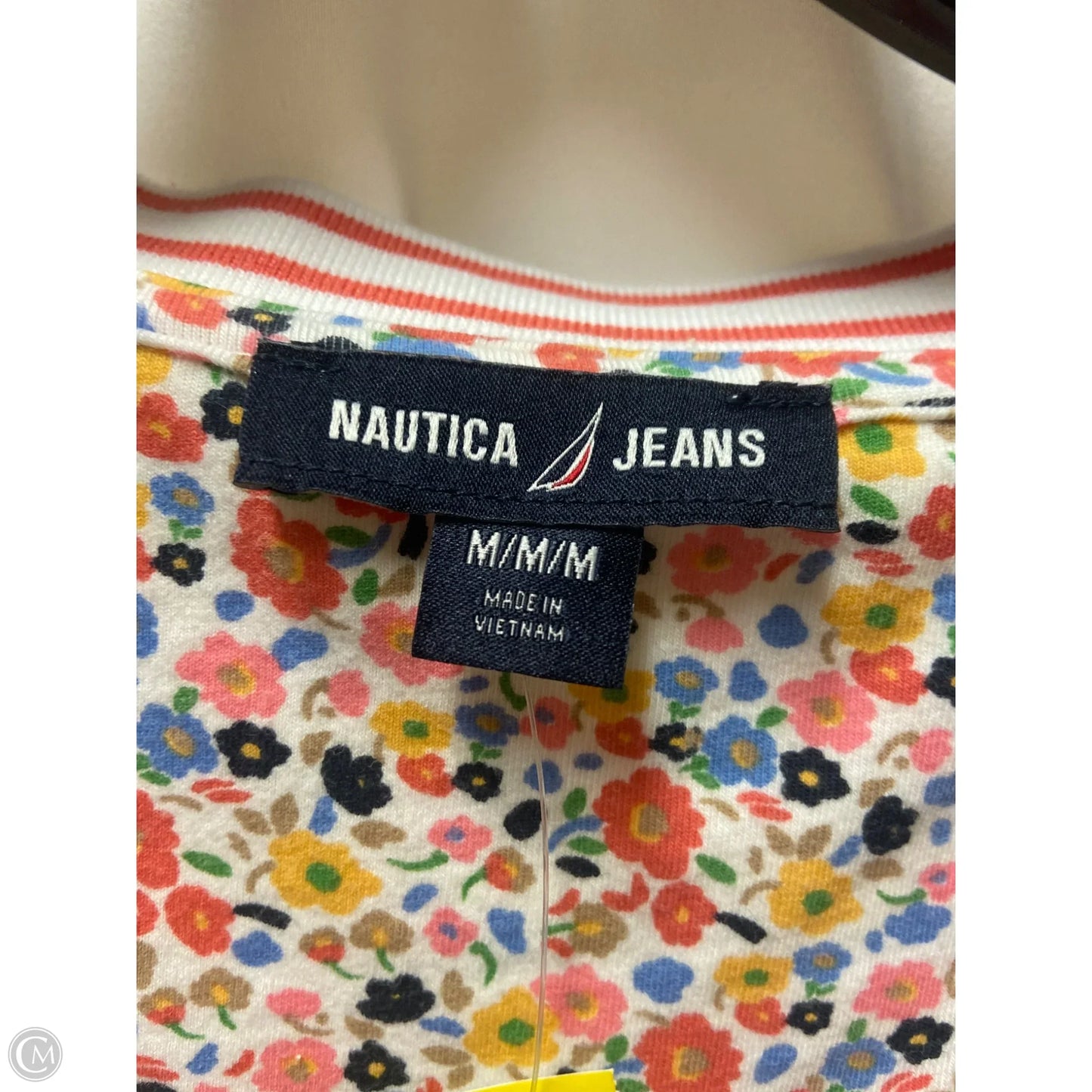 Top Short Sleeve By Nautica In Pink, Size: M