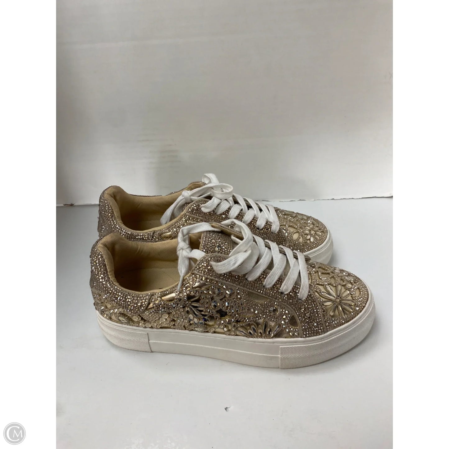 Shoes Sneakers By Betsey Johnson In Gold, Size: 8