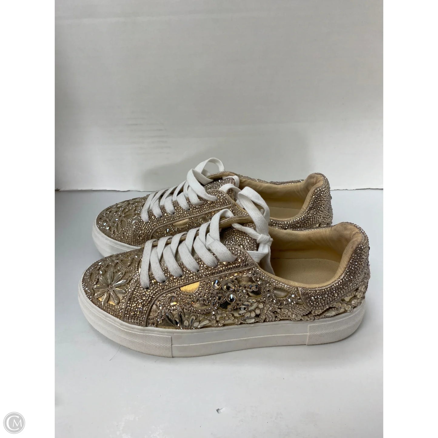 Shoes Sneakers By Betsey Johnson In Gold, Size: 8