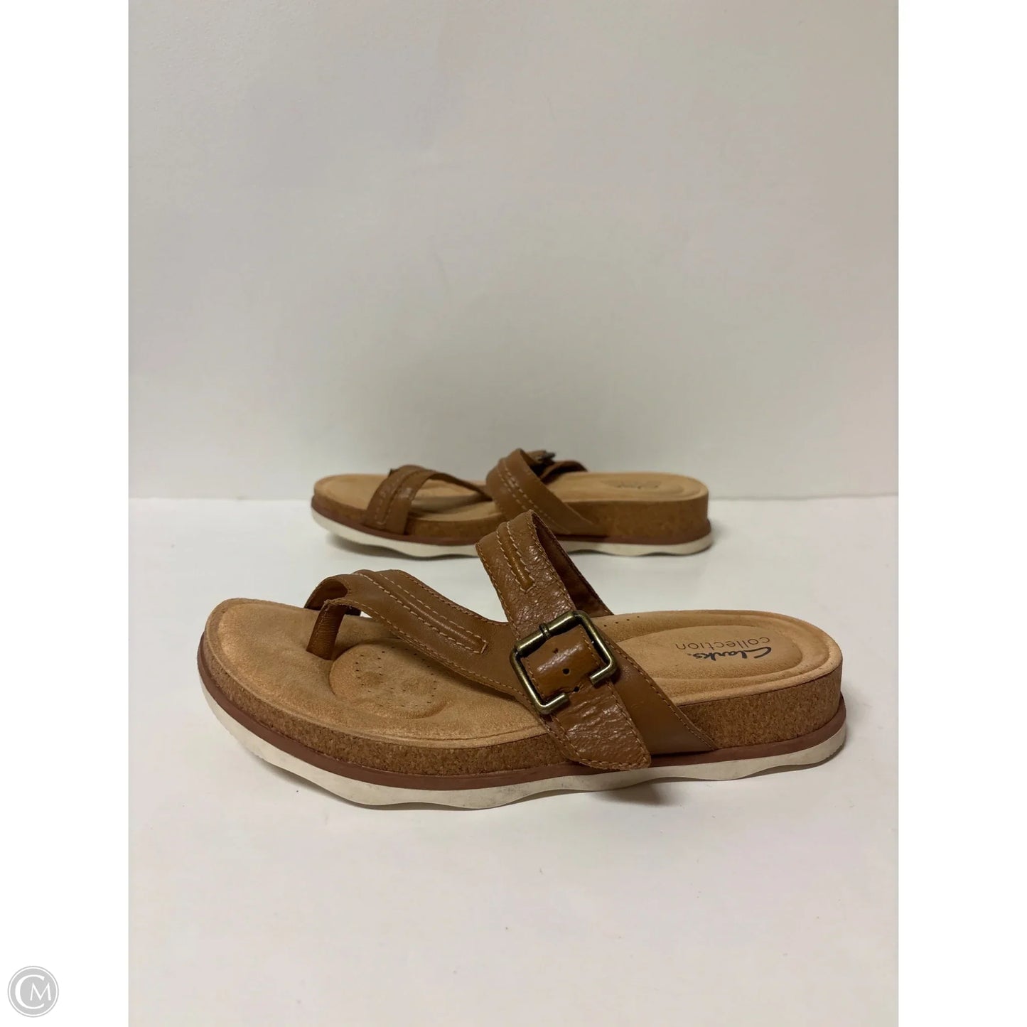 Sandals Heels Platform By Clarks In Brown, Size: 9