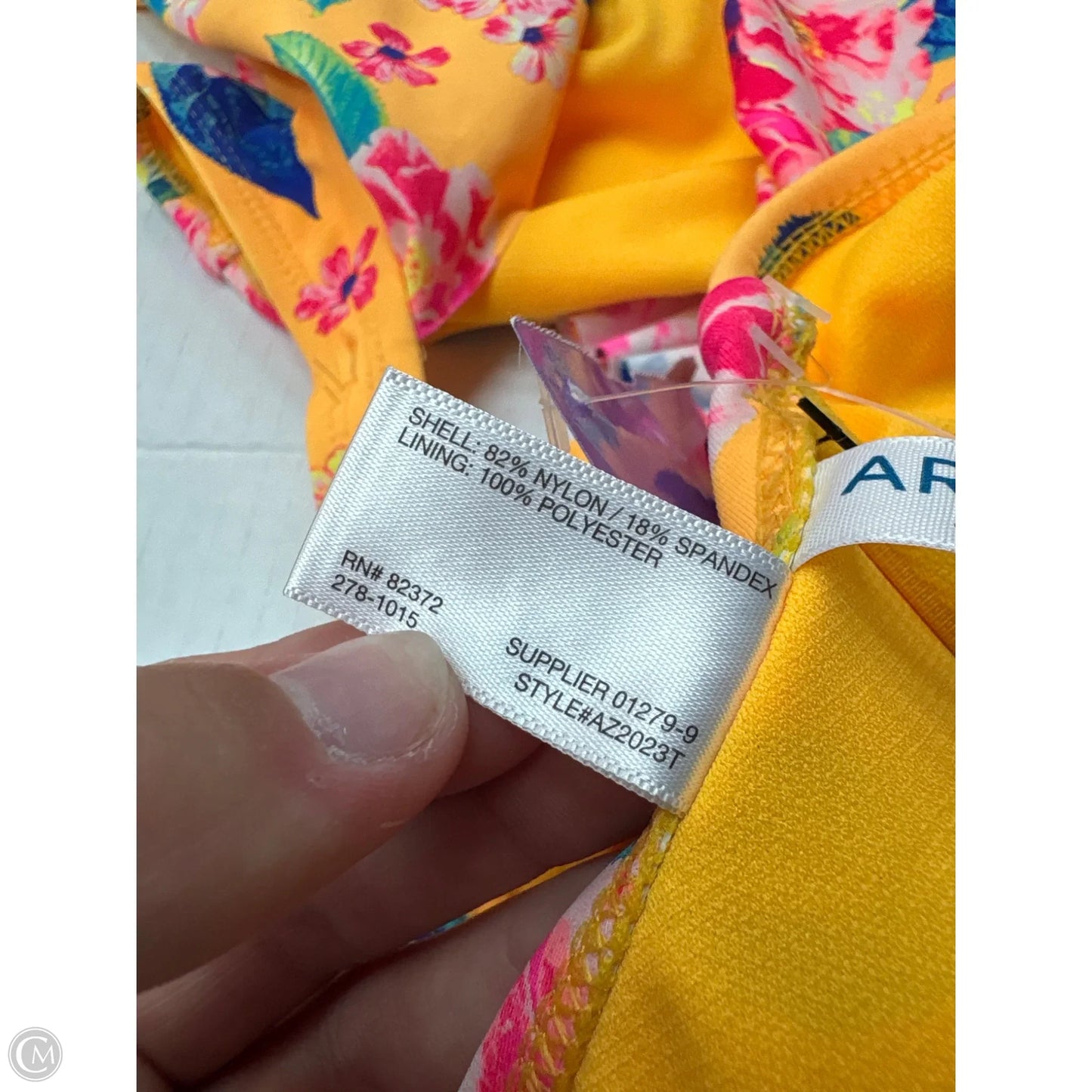 Swimsuit Top By Arizona In Yellow, Size: Xl