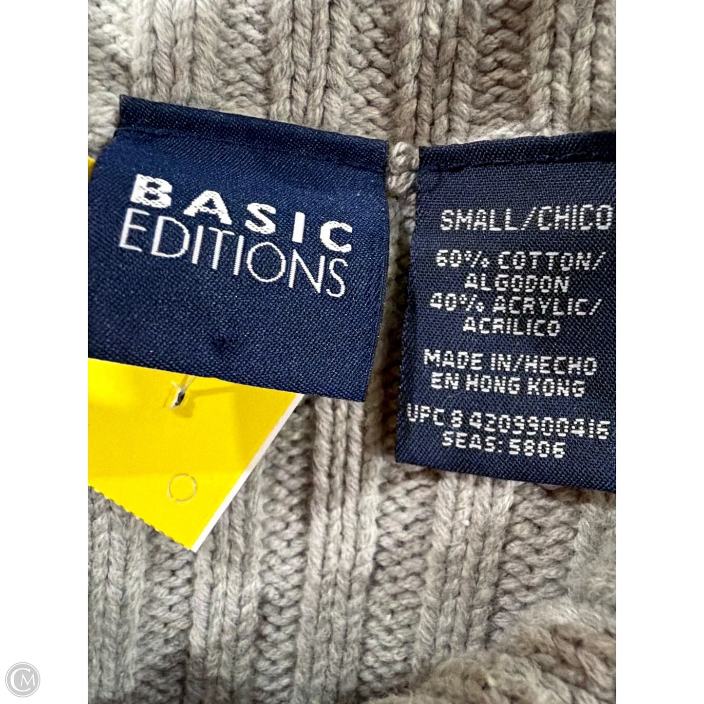 Sweater Cardigan By Basic Editions In Grey, Size: S
