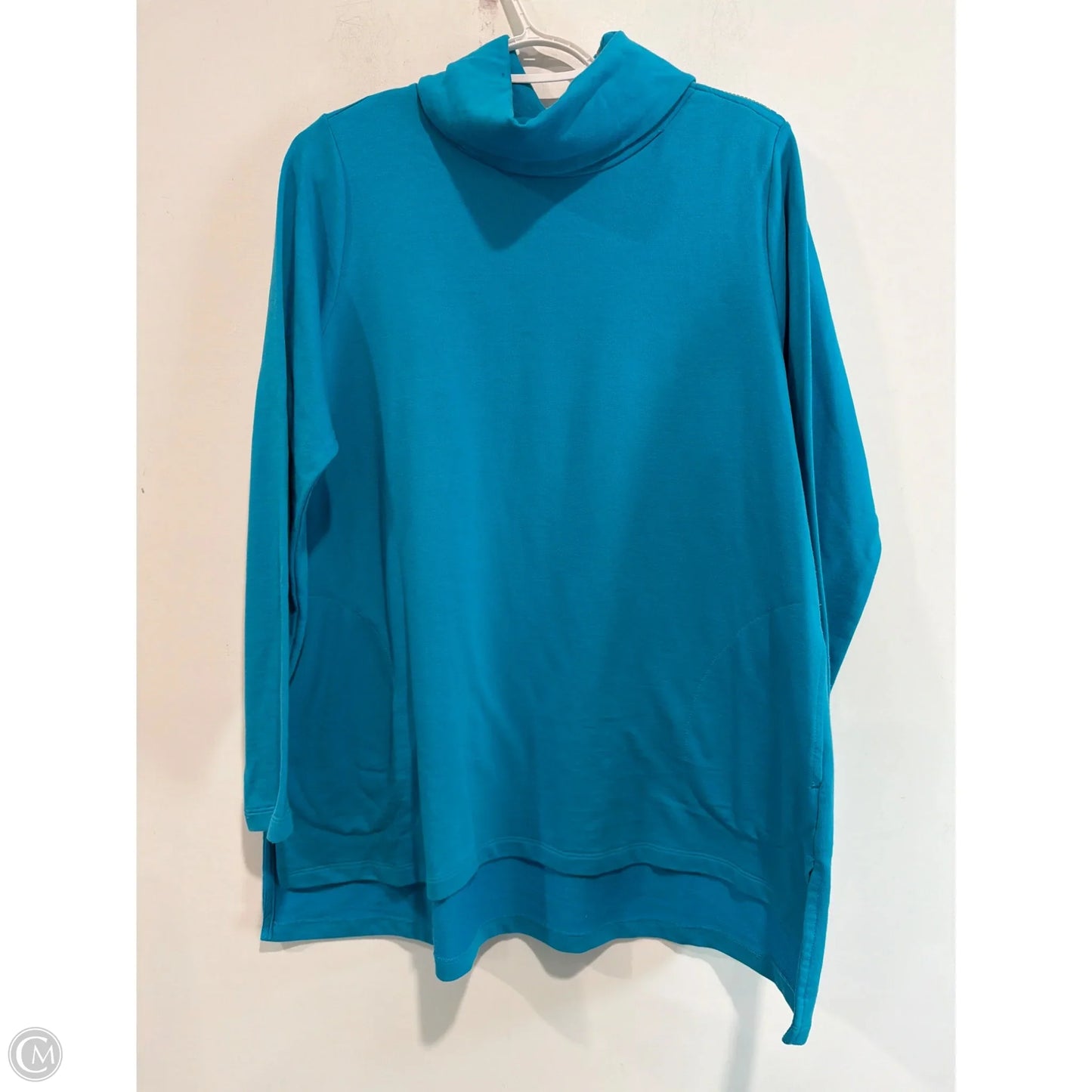 Top Long Sleeve By Logo In Teal, Size: M