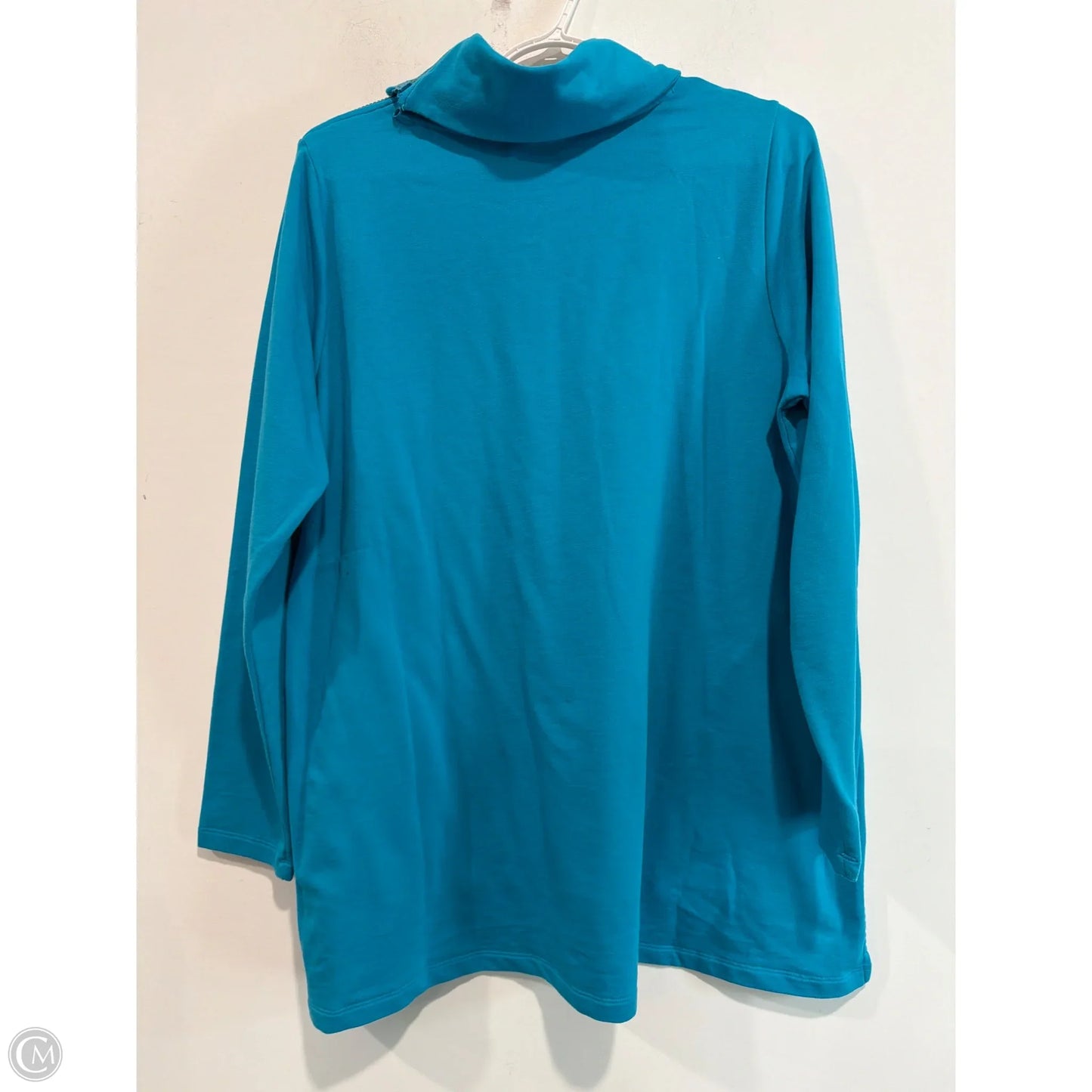 Top Long Sleeve By Logo In Teal, Size: M