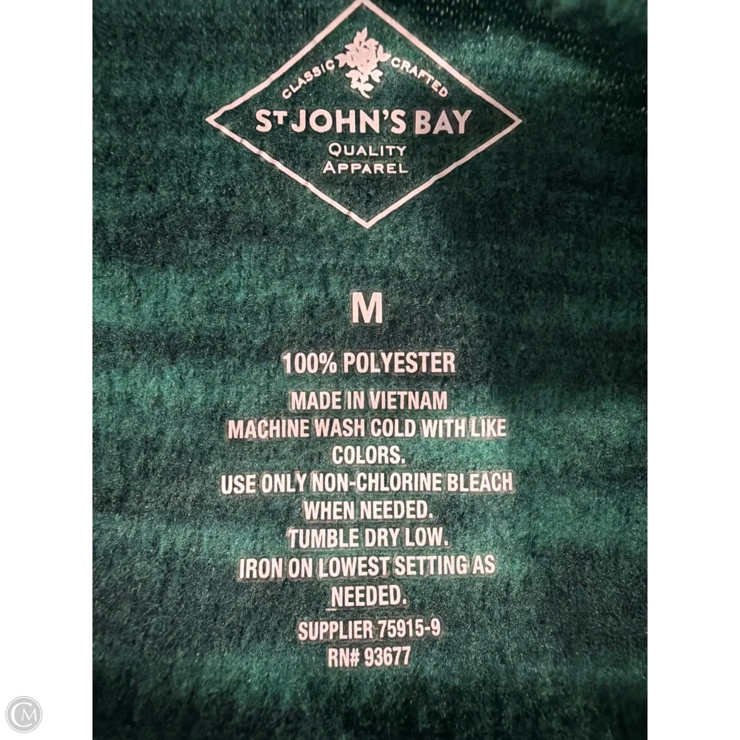 Top Long Sleeve By St Johns Bay In Green, Size: M