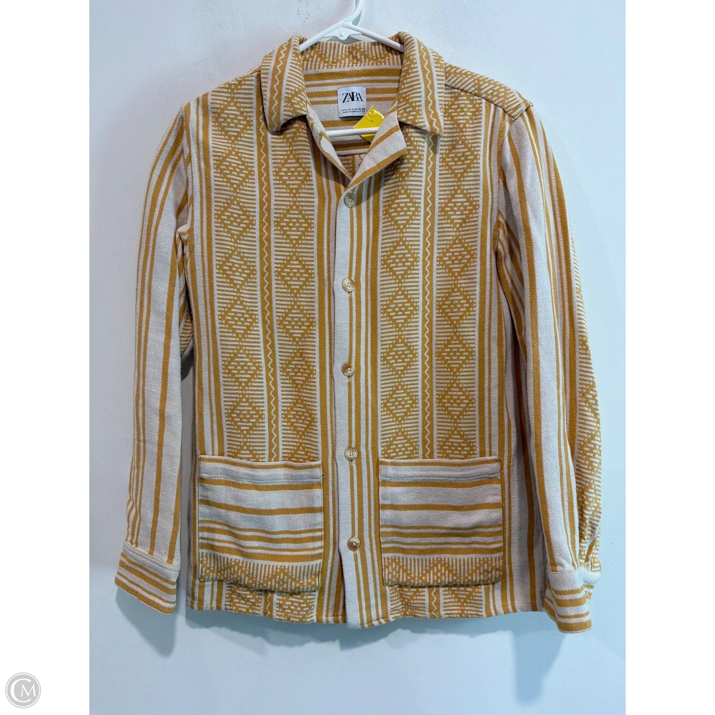 Top Long Sleeve By Zara In Yellow, Size: S