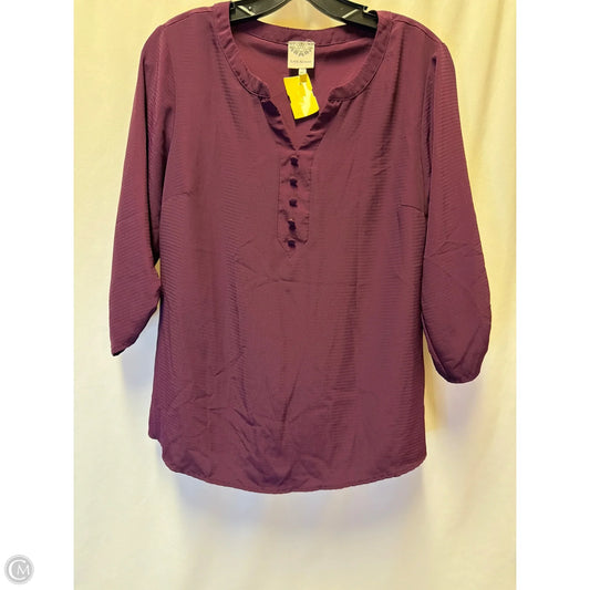 Top 3/4 Sleeve By Clothes Mentor In Purple, Size: M