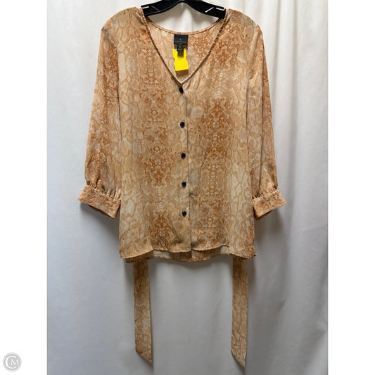 Top Long Sleeve By Worthington In Yellow, Size: M
