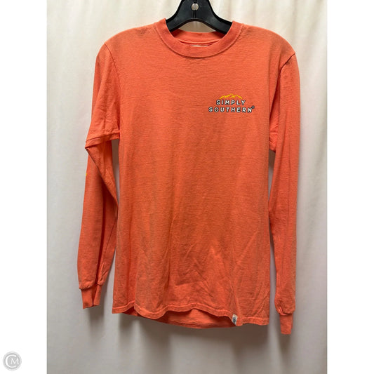 Top Long Sleeve By Simply Southern In Coral, Size: S