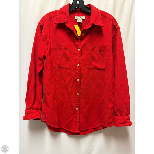 Top Long Sleeve By Eddie Bauer In Red, Size: S