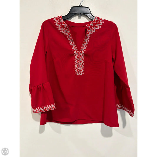 Top Long Sleeve By Clothes Mentor In Red, Size: S