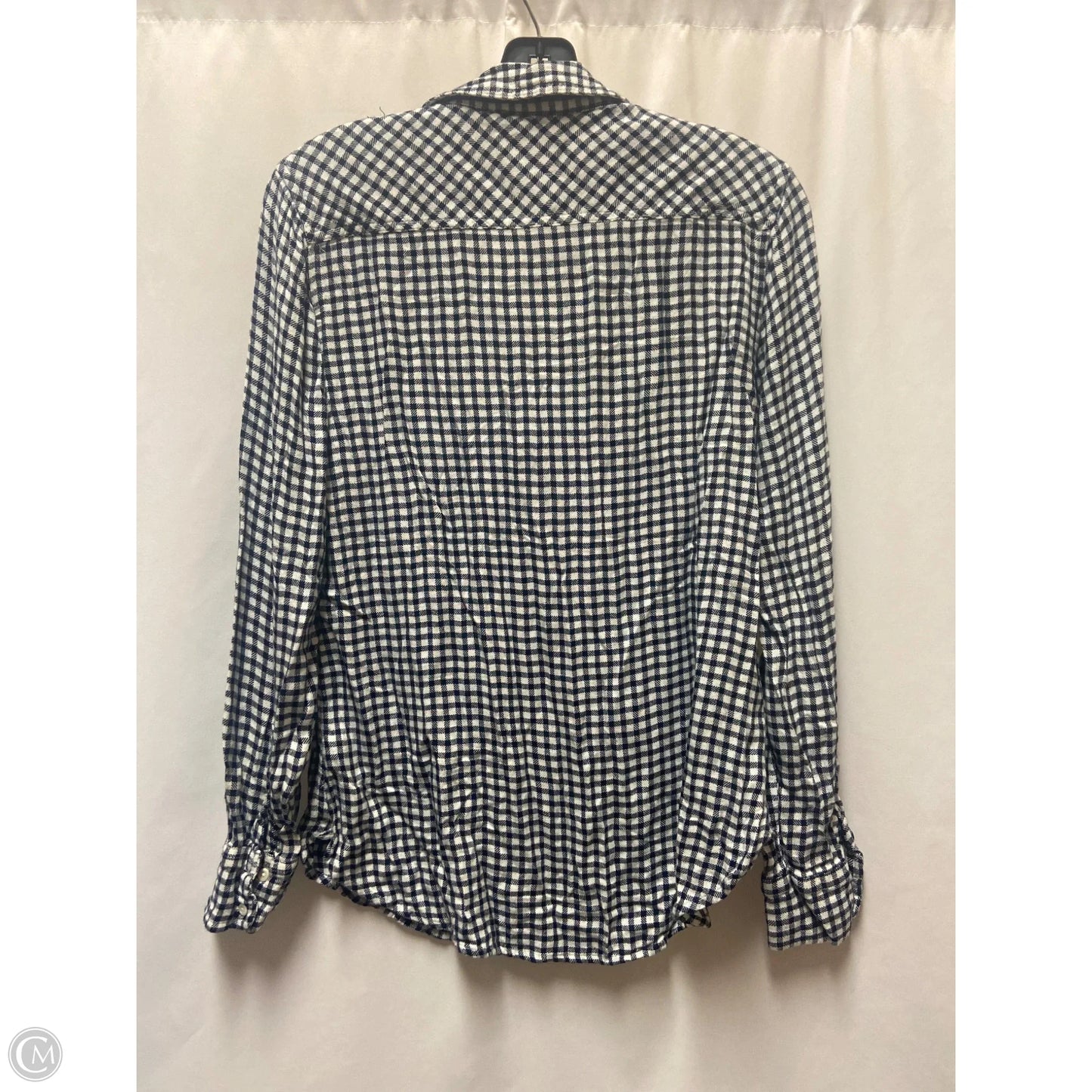Top Long Sleeve By Merona In Black & White, Size: L