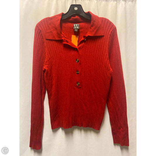 Top Long Sleeve By Worthington In Red, Size: Xl
