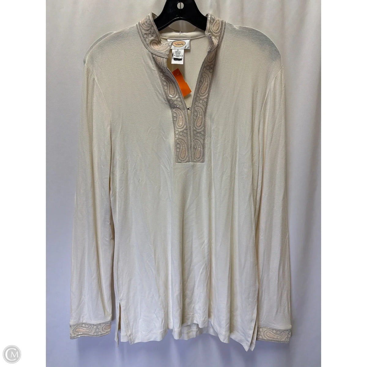 Top Long Sleeve By Talbots In Cream, Size: S