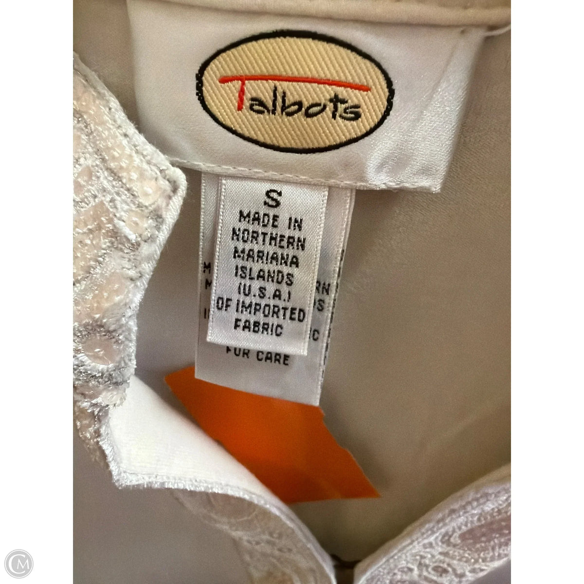 Top Long Sleeve By Talbots In Cream, Size: S