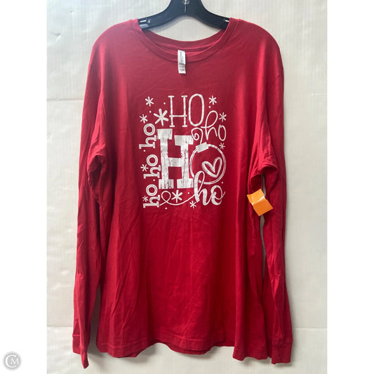 Top Long Sleeve By Bella + Canvas In Red, Size: Xl