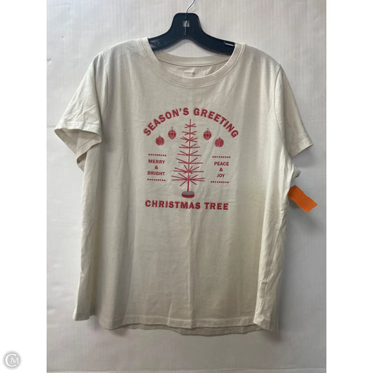 Top Short Sleeve By Sonoma In Beige, Size: Xl