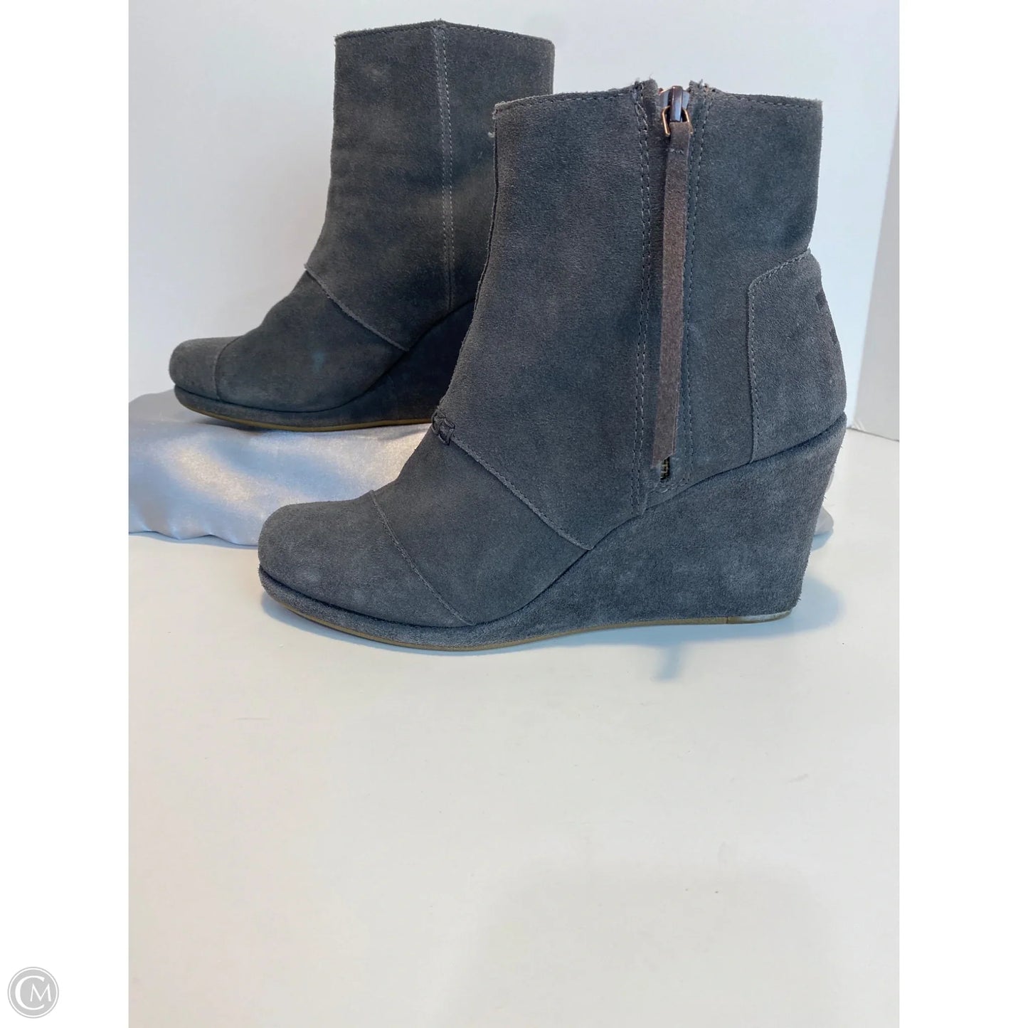 Shoes Heels Wedge By Toms In Grey, Size: 8.5