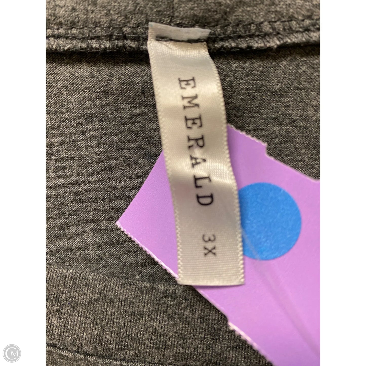 Top Long Sleeve By Emerald In Grey, Size: 3x