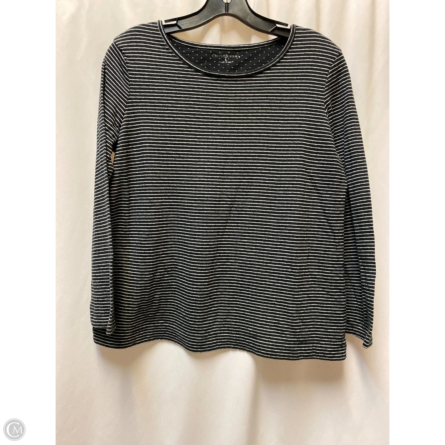 Top Long Sleeve By Croft And Barrow In Black, Size: L