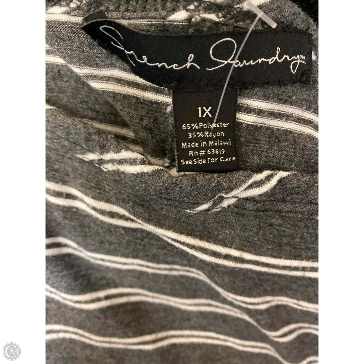 Top 3/4 Sleeve By French Laundry mmm MMM In Grey, Size: 1x