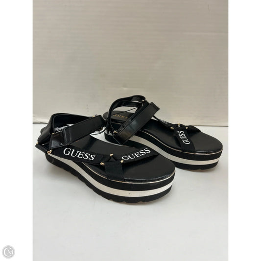 Sandals Flats By Guess In Black, Size: 8