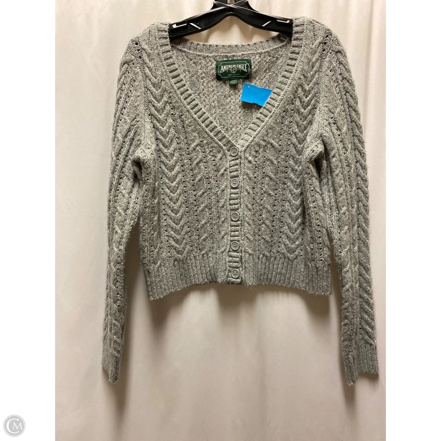 Sweater Cardigan By American Eagle In Grey, Size: M