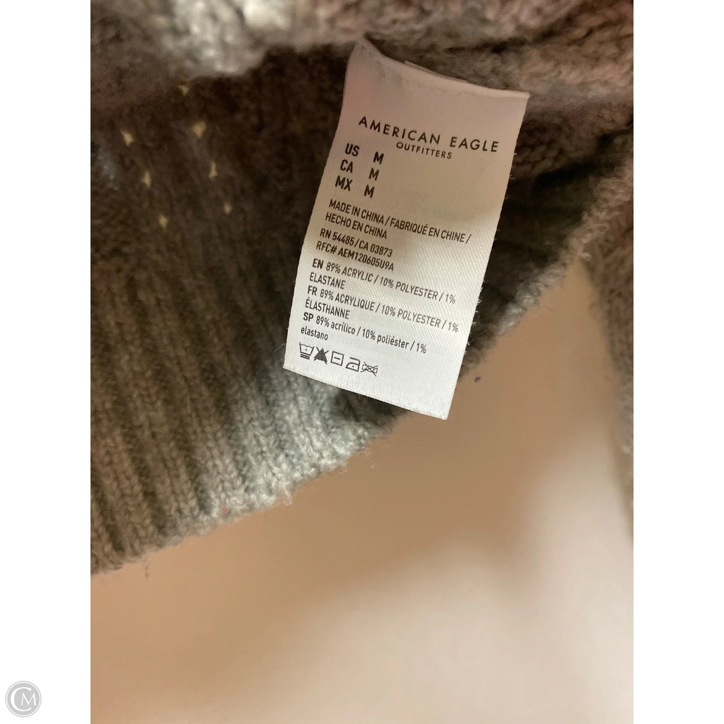 Sweater Cardigan By American Eagle In Grey, Size: M