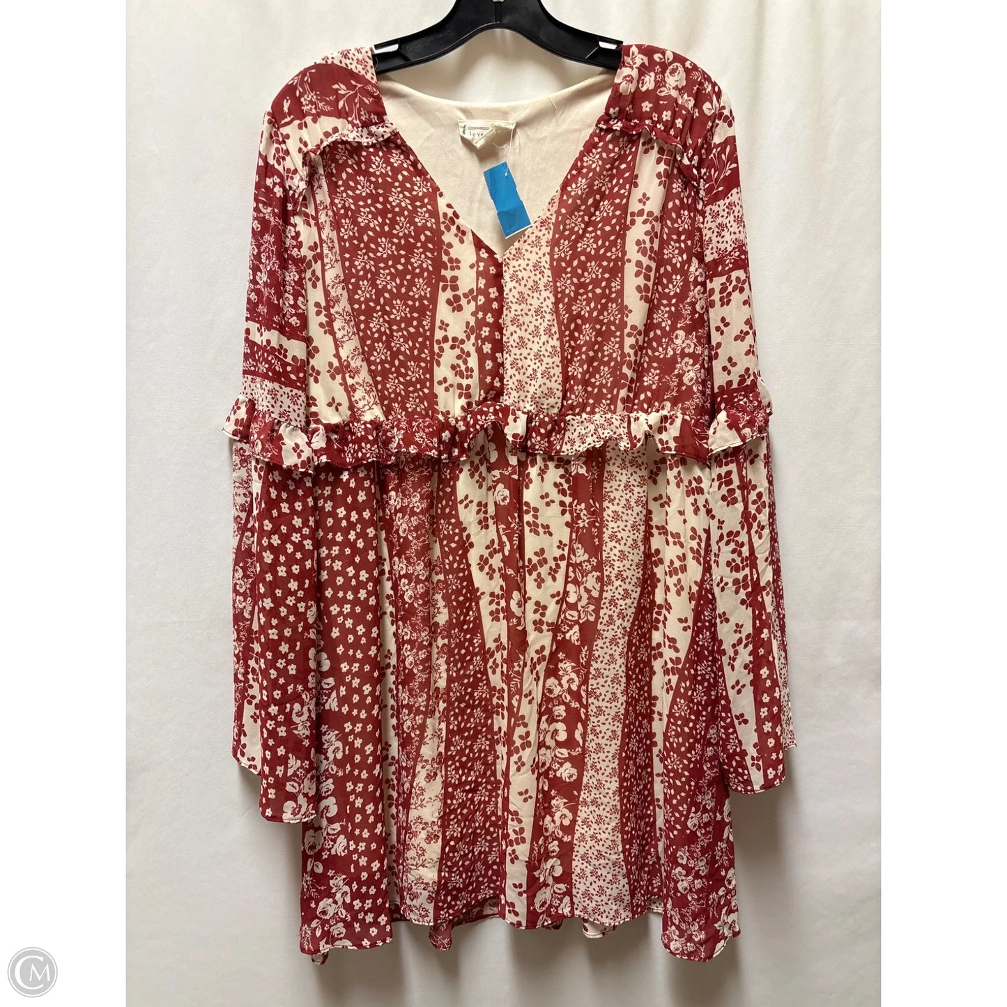 Dress Casual Midi By Loveriche In Maroon, Size: M